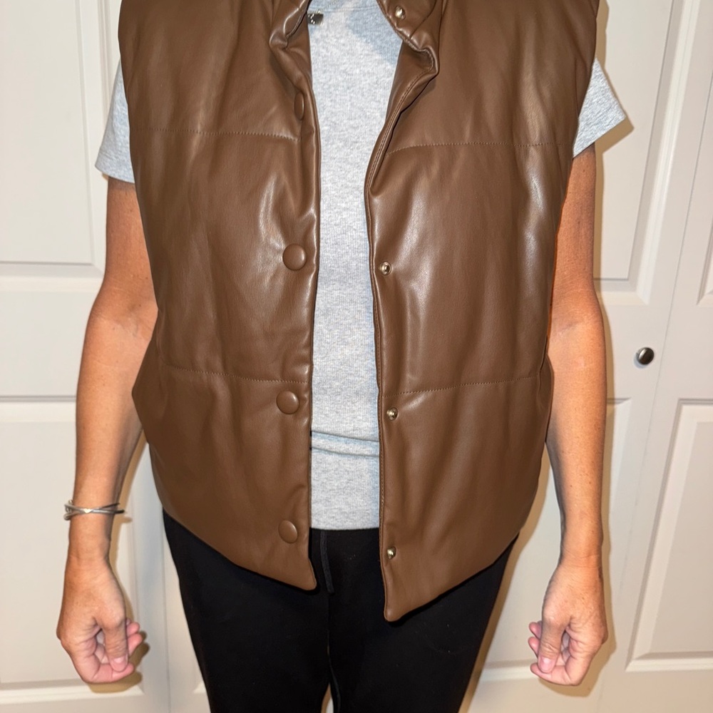 Lush brand Faux leather Puffer Vest